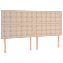 vidaXL cappuccino műbőr LED-es fejtámla 160x5x118/128 cm