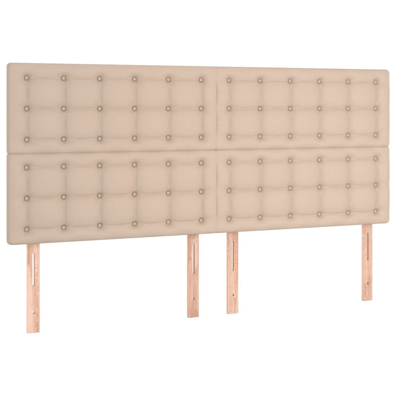 vidaXL cappuccino műbőr LED-es fejtámla 160x5x118/128 cm