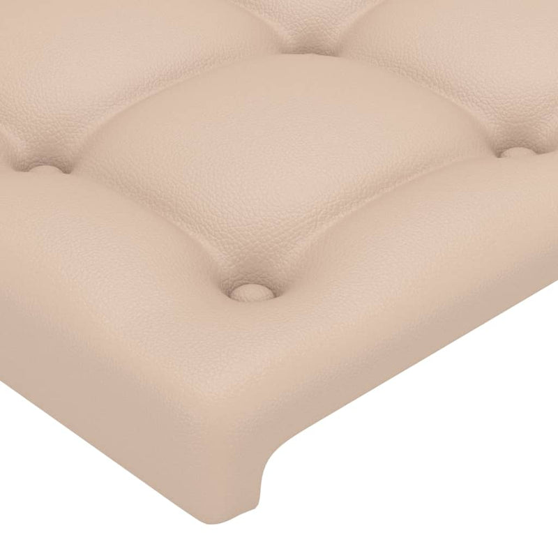 vidaXL cappuccino műbőr LED-es fejtámla 160x5x118/128 cm
