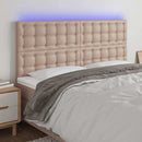 vidaXL cappuccino műbőr LED-es fejtámla 160x5x118/128 cm