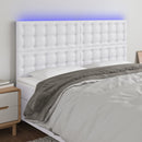 vidaXL fehér műbőr LED-es fejtámla 180x5x118/128 cm