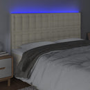 vidaXL krémszínű műbőr LED-es fejtámla 180x5x118/128 cm