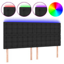 vidaXL fekete műbőr LED-es fejtámla 200x5x118/128 cm