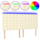 vidaXL krémszínű műbőr LED-es fejtámla 200x5x118/128 cm
