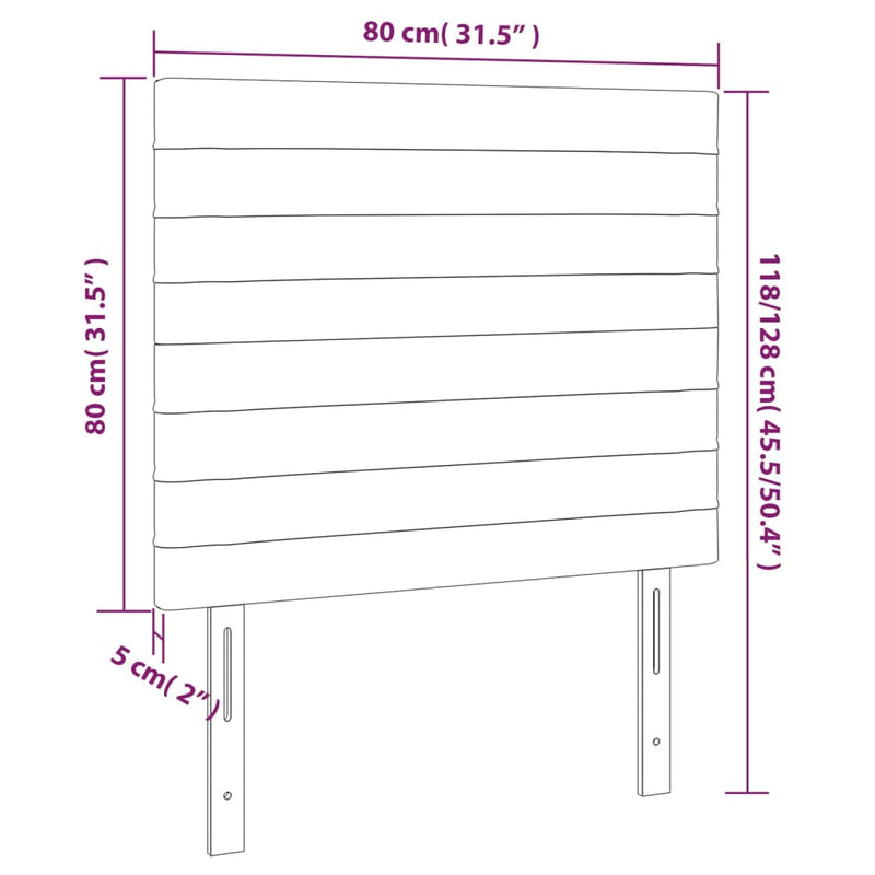 vidaXL világosszürke szövet LED-es fejtámla 80x5x118/128 cm