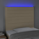 vidaXL krémszínű szövet LED-es fejtámla 90x5x118/128 cm