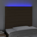 vidaXL sötétbarna szövet LED-es fejtámla 100x5x118/128 cm