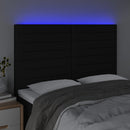 vidaXL fekete szövet LED-es fejtámla 144x5x118/128 cm