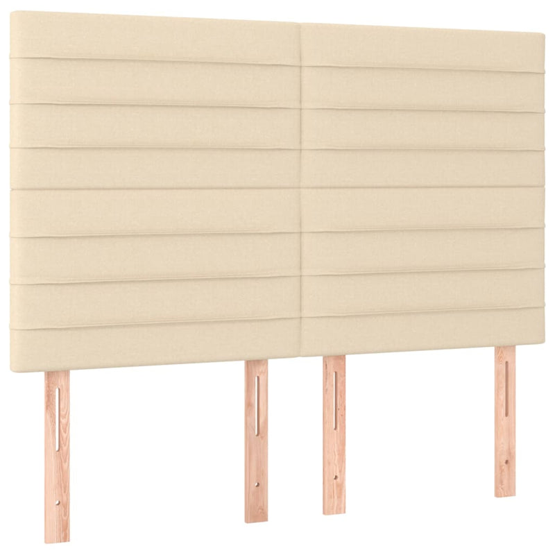 vidaXL krémszínű szövet LED-es fejtámla 144x5x118/128 cm