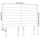 vidaXL krémszínű szövet LED-es fejtámla 144x5x118/128 cm