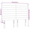 vidaXL kék szövet LED-es fejtámla 144x5x118/128 cm