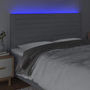vidaXL világosszürke szövet LED-es fejtámla 180x5x118/128 cm