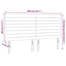 vidaXL sötétbarna szövet LED-es fejtámla 200x5x118/128 cm