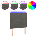 vidaXL sötétszürke bársony LED-es fejtámla 90x5x118/128 cm