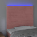 vidaXL rózsaszín bársony LED-es fejtámla 90x5x118/128 cm