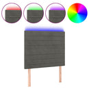 vidaXL sötétszürke bársony LED-es fejtámla 100x5x118/128 cm
