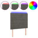 vidaXL sötétszürke bársony LED-es fejtámla 100x5x118/128 cm