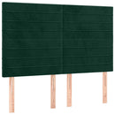 vidaXL sötétzöld bársony LED-es fejtámla 144x5x118/128 cm