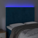 vidaXL sötétkék bársony LED-es fejtámla 144x5x118/128 cm