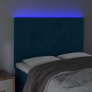 vidaXL sötétkék bársony LED-es fejtámla 144x5x118/128 cm