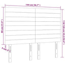 vidaXL sötétkék bársony LED-es fejtámla 144x5x118/128 cm