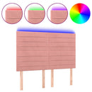 vidaXL rózsaszín bársony LED-es fejtámla 144x5x118/128 cm