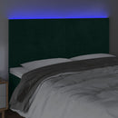 vidaXL sötétzöld bársony LED-es fejtámla 160x5x118/128 cm