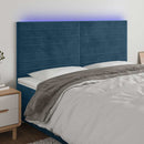 vidaXL sötétkék bársony LED-es fejtámla 160x5x118/128 cm
