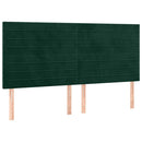 vidaXL sötétzöld bársony LED-es fejtámla 180x5x118/128 cm