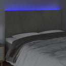 vidaXL világosszürke bársony LED-es fejtámla 200x5x118/128 cm