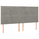 vidaXL világosszürke bársony LED-es fejtámla 200x5x118/128 cm