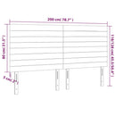 vidaXL világosszürke bársony LED-es fejtámla 200x5x118/128 cm