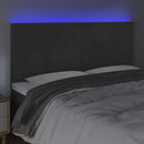 vidaXL sötétszürke bársony LED-es fejtámla 200x5x118/128 cm