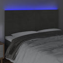 vidaXL sötétszürke bársony LED-es fejtámla 200x5x118/128 cm