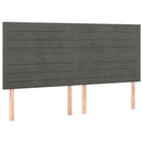 vidaXL sötétszürke bársony LED-es fejtámla 200x5x118/128 cm