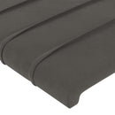 vidaXL sötétszürke bársony LED-es fejtámla 200x5x118/128 cm