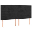 vidaXL fekete bársony LED-es fejtámla 200x5x118/128 cm