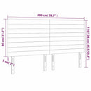vidaXL sötétzöld bársony LED-es fejtámla 200x5x118/128 cm