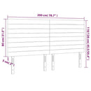vidaXL sötétkék bársony LED-es fejtámla 200x5x118/128 cm