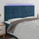 vidaXL sötétkék bársony LED-es fejtámla 200x5x118/128 cm