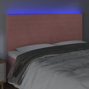 vidaXL rózsaszín bársony LED-es fejtámla 200x5x118/128 cm