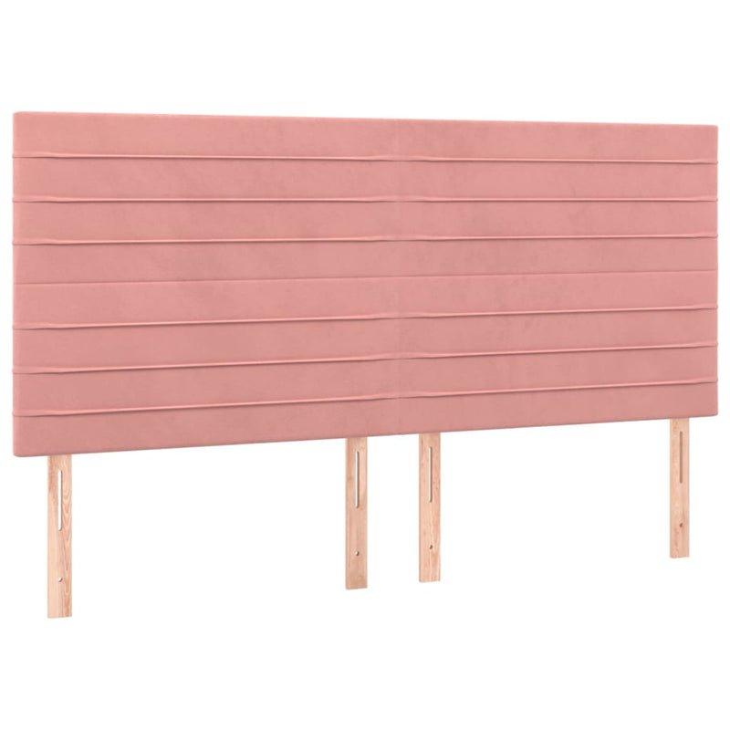 vidaXL rózsaszín bársony LED-es fejtámla 200x5x118/128 cm