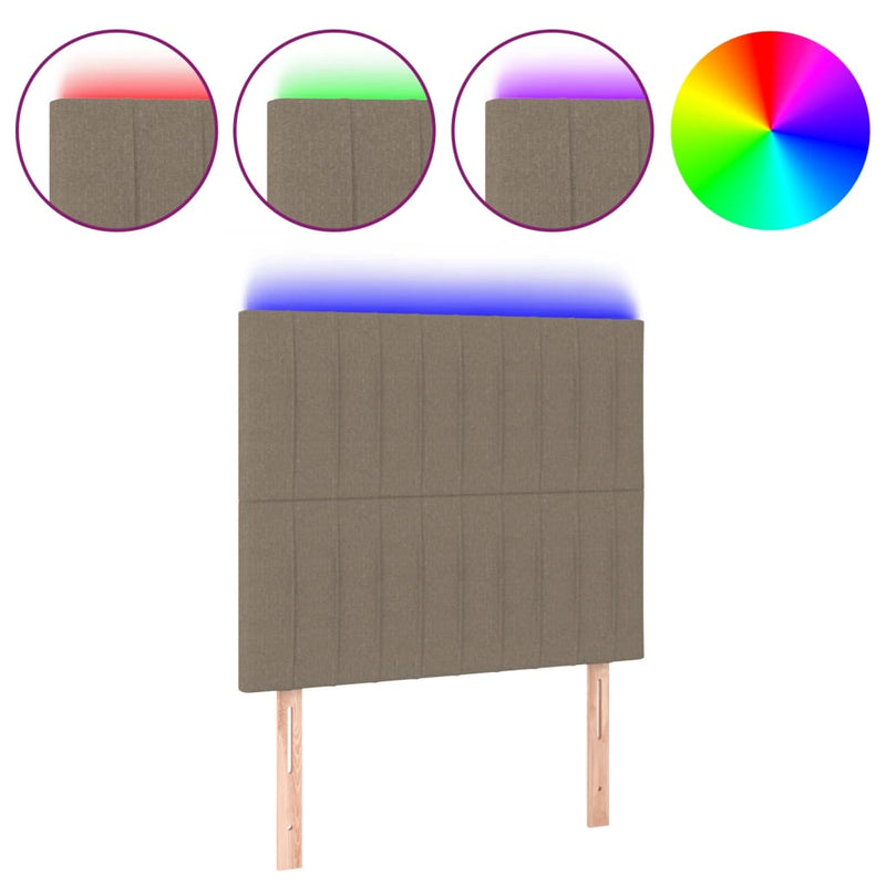 vidaXL tópszínű szövet LED-es fejtámla 90x5x118/128 cm