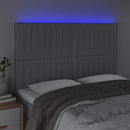 vidaXL világosszürke szövet LED-es fejtámla 144x5x118/128 cm