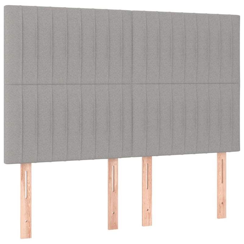 vidaXL világosszürke szövet LED-es fejtámla 144x5x118/128 cm