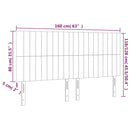 vidaXL fekete szövet LED-es fejtámla 160x5x118/128 cm