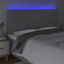 vidaXL világosszürke szövet LED-es fejtámla 200x5x118/128 cm