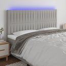 vidaXL világosszürke szövet LED-es fejtámla 200x5x118/128 cm
