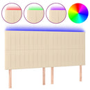 vidaXL krémszínű szövet LED-es fejtámla 200x5x118/128 cm