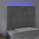 vidaXL világosszürke bársony LED-es fejtámla 80x5x118/128 cm